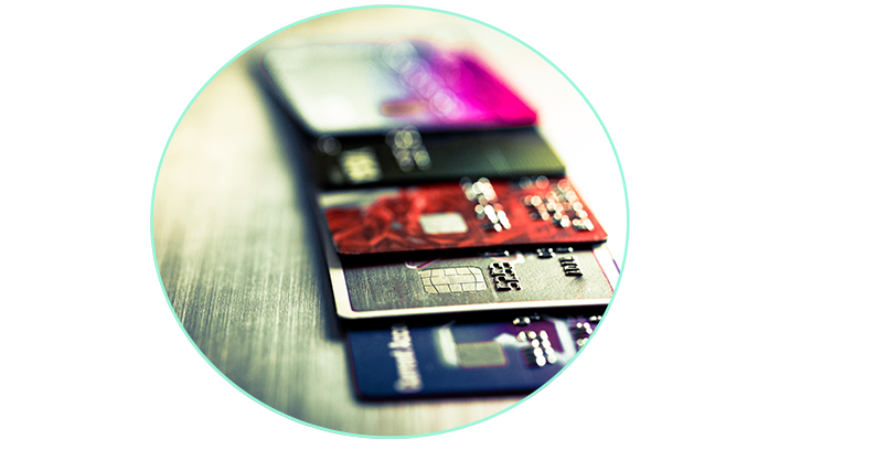 Prepaid cards for business on the table