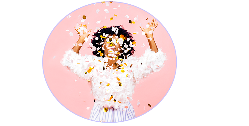 Woman throwing confetti for Select eCodes